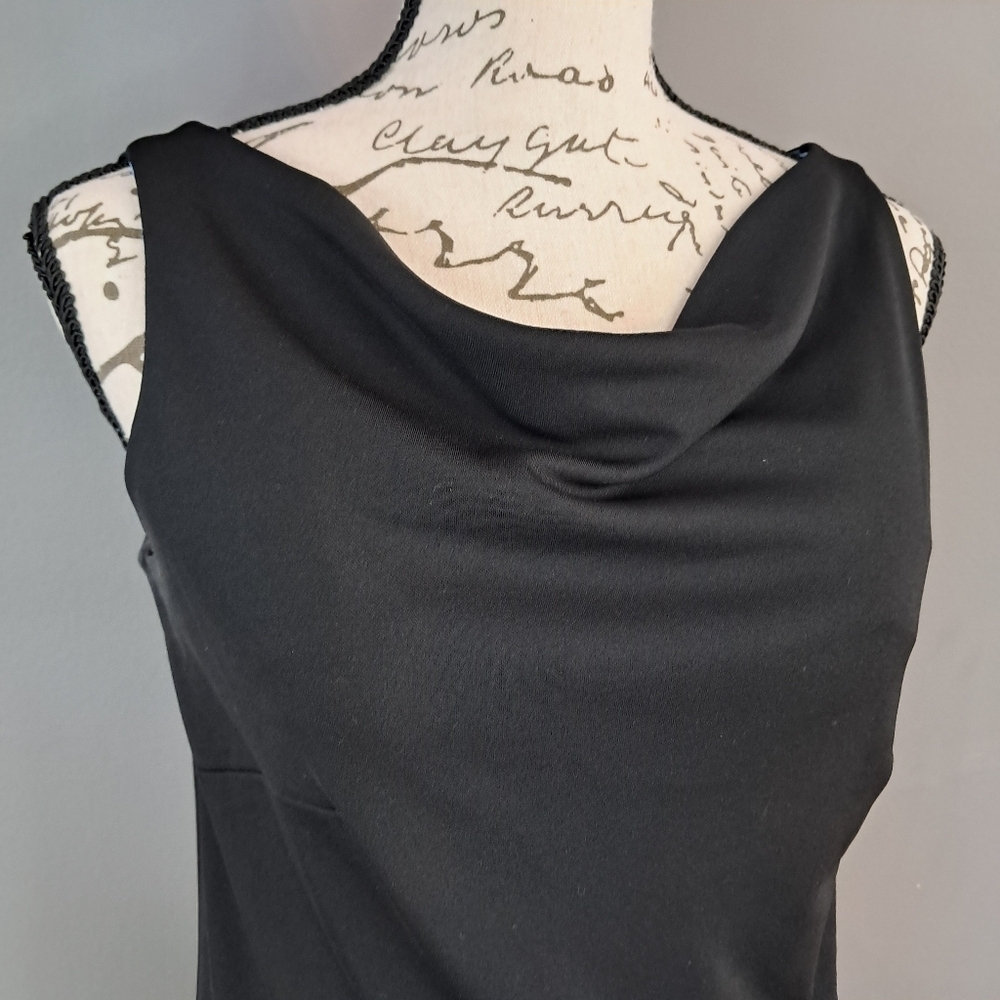 Express Womens Sheath Dress Black Cowel Neck Sleeveless Party Size 7/8 - Picture 3 of 11